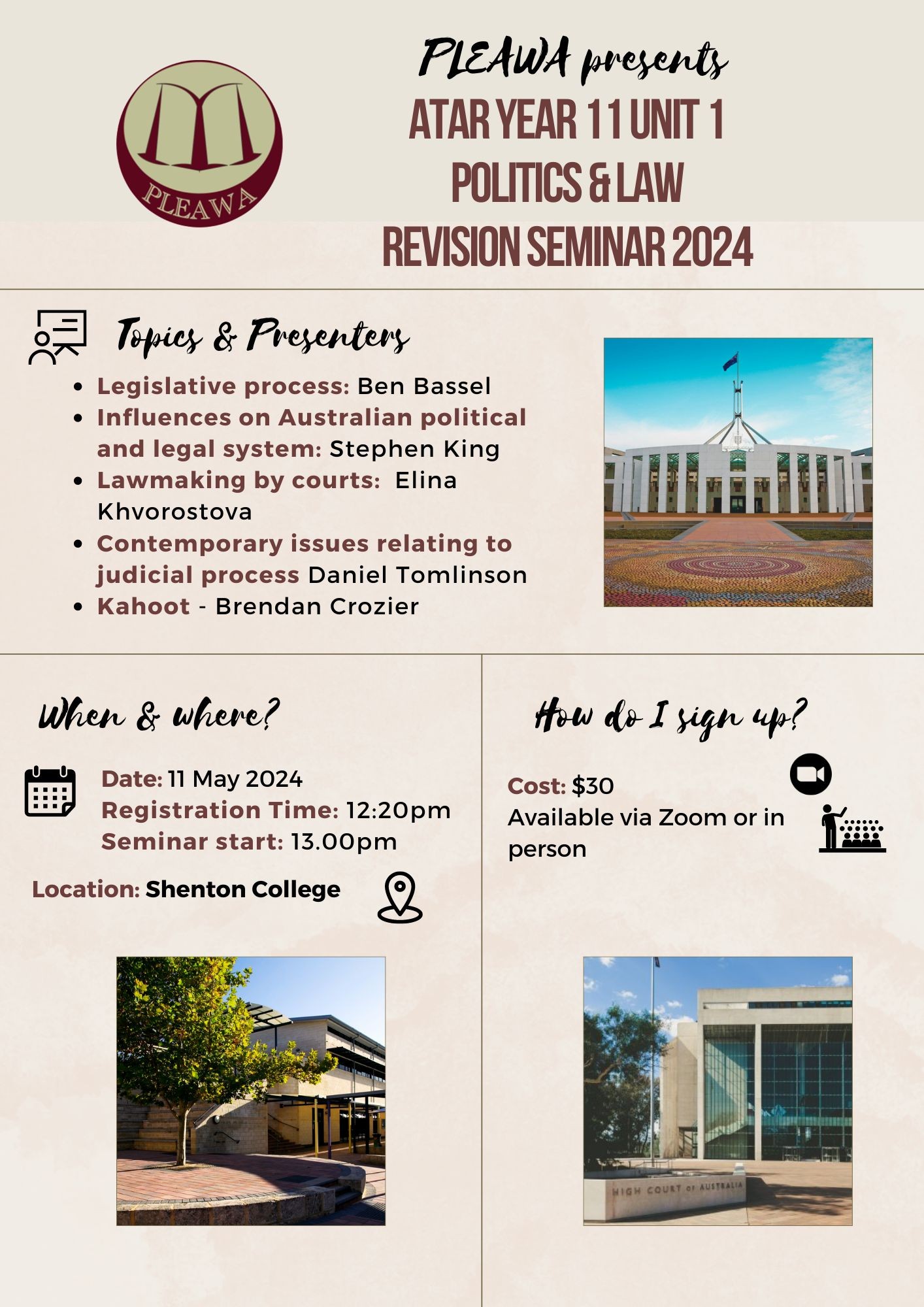 Year 11 Politics & Law Revision Seminar